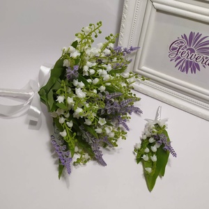 Menyasszonyi csokor, gyöngyvirág és levendula - esküvő - menyasszonyi- és dobócsokor - Meska.hu