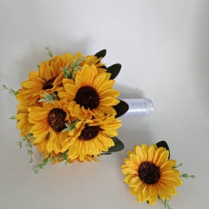 Napraforgó menyasszonyi csokor - esküvő - menyasszonyi- és dobócsokor - Meska.hu