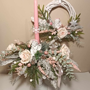 Angyali üzenet, karácsonyi asztaldísz és kopogtató - karácsony - karácsonyi lakásdekoráció - karácsonyi ajtódíszek - Meska.hu