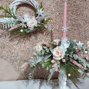 Angyali üzenet, karácsonyi asztaldísz és kopogtató - Meska.hu