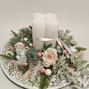 Angyali üzenet adventi asztaldísz, adventi koszorú - karácsony - adventi díszek - adventi asztaldísz - Meska.hu