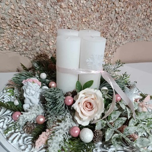 Angyali üzenet adventi asztaldísz, adventi koszorú - Meska.hu