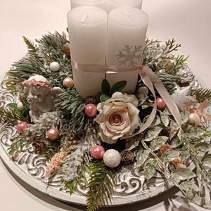 Angyali üzenet adventi asztaldísz, adventi koszorú - karácsony - adventi díszek - adventi asztaldísz - Meska.hu