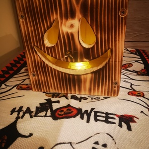 Fa halloween-i lámpás - otthon & életmód - dekoráció - halloween - halloweeni lámpás - Meska.hu