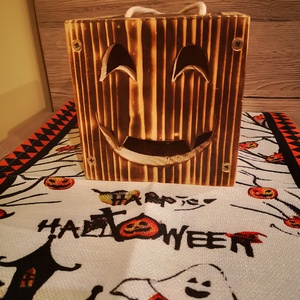 Fa halloween-i lámpás - Meska.hu