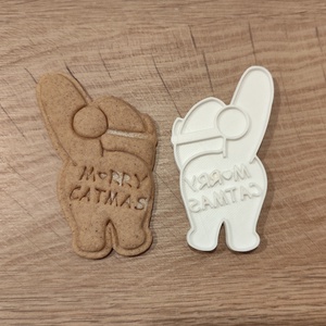 Karácsonyi cicás mézeskalács-, keksz kiszúró forma - otthon & életmód - konyhafelszerelés, tálalás - sütés, főzés - sütikiszúró - Meska.hu