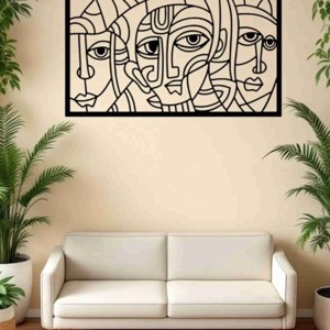 Arcok_Picasso ihlette falikép fából - Meska.hu