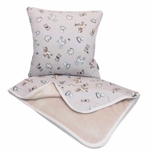 Takaró óvodásoknak párnával kutyák drappon - játék & sport - ovis felszerelés - ovis ágynemű - Meska.hu