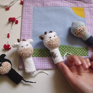 Ujjbáb készlet, mese, Török és a tehenek,  horgolt -  - Meska.hu