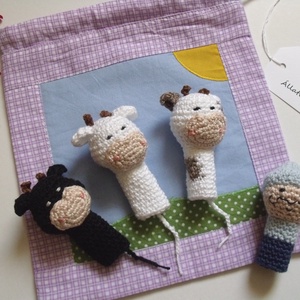 Ujjbáb készlet, mese, Török és a tehenek,  horgolt -  - Meska.hu