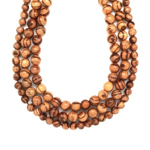 Fa golyó bambusz AB 8mm  ékszerkészítő alapanyag (füzér), Kellékek & szerszámok, Ásvány alapanyag, Ásványfüzér, , MESKA