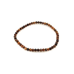 Fazettált tigrisszem golyós ásvány karkötő 3�4mm - Meska.hu