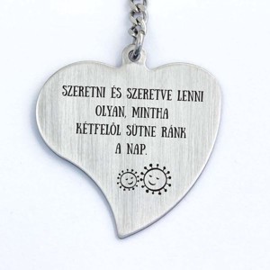 Szeretve lenni acél szív medálos kulcstartó, Táska & Tok, Kulcstartó & Táskadísz, Kulcstartó, , MESKA