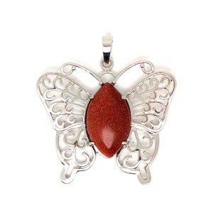 Pillangó fém medál Goldstone vörös 4,5x4cm, Ékszer, Nyaklánc, Medál, , MESKA