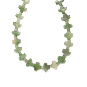 Jáde spot kereszt 10x10mm ékszerkészítő alapanyag (füzér), Kellékek & szerszámok, Ásvány alapanyag, Ásványfüzér, , MESKA