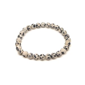 Jáspis dalmata matt ásvány karkötő golyós 6mm, Ékszer, Karkötő, Ásványkarkötő, , MESKA