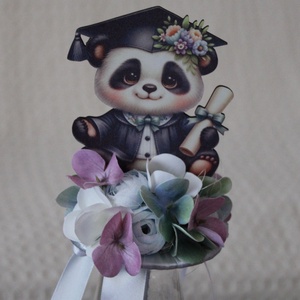 Kicsi panda macis ballagási csokor  - Meska.hu