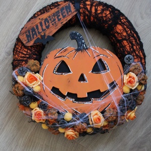 Halloween ajtódísz tökfejjel - Meska.hu