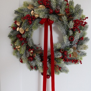 Nagy méretű műfenyő ajtódísz - Meska.hu