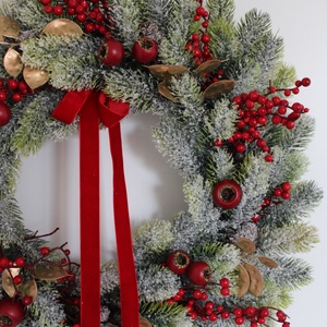 Nagy méretű műfenyő ajtódísz - karácsony - karácsonyi lakásdekoráció - karácsonyi ajtódíszek - Meska.hu