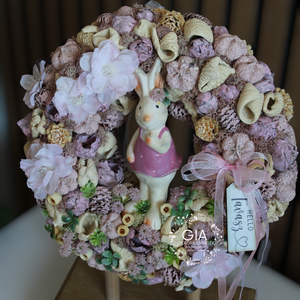 Húsvéti nyuszis ajtódísz, Otthon & Életmód, Dekoráció, Ajtó- és ablak dekoráció, Ajtódísz & Kopogtató, Festett tárgyak, Mindenmás, MESKA