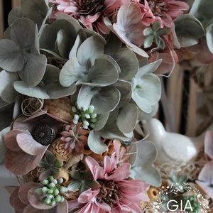 Virágos ajtódísz madárkával/ tavaszi nyári koszorú - otthon & életmód - dekoráció - ajtó- és ablak dekoráció - ajtódísz & kopogtató - Meska.hu