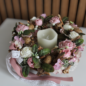 Húsvéti ajtódísz vagy asztali koszorú  - otthon & életmód - dekoráció - ajtó- és ablak dekoráció - ajtódísz & kopogtató - Meska.hu