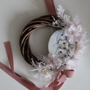 Kis méretű nyuszis húsvéti ajtódísz, Otthon & Életmód, Dekoráció, Ajtó- és ablak dekoráció, Ajtódísz & Kopogtató, Mindenmás, MESKA