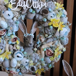 Húsvéti nyuszis ajtódísz  - ünnepi díszek, dekorációk - húsvéti díszek és dekorációk - húsvéti ajtódísz, kopogtató - Meska.hu