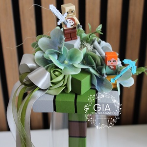 Egyedi Minecraft ballagási csokor - otthon & életmód - virágdekoráció - virágok - virágcsokor - Meska.hu