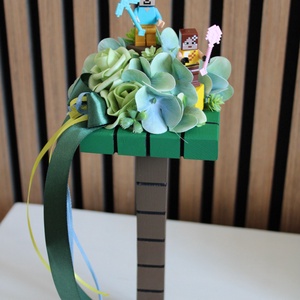 Egyedi Minecraft ballagási csokor, Otthon & Életmód, Virágdekoráció, Virágok, Virágcsokor, Famegmunkálás, Festészet, MESKA