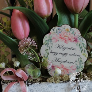 Tulipános bádog kaspós - otthon & életmód - virágdekoráció - virágdíszek - virágdísz kaspóban - Meska.hu