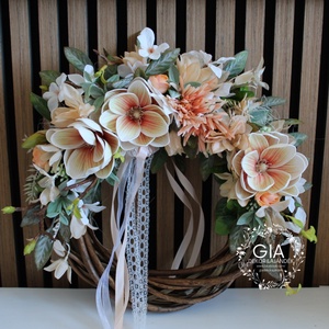 Magnóliás ajtódísz - Meska.hu