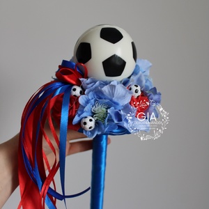 Kék-piros focis ballagási csokor - Meska.hu