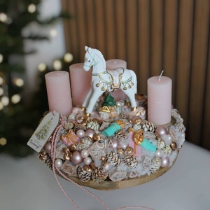 Hintalovas adventi koszorú , Karácsony, Adventi díszek, Adventi koszorú, Mindenmás, MESKA