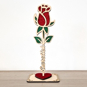 Valentin-napi fa örökrózsa 1, Otthon & Életmód, Virágdekoráció, Virágdíszek, Asztali virágdísz, Dekorgumi, Famegmunkálás, MESKA