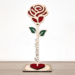 Valentin-napi fa örökrózsa 2, Otthon & Életmód, Virágdekoráció, Virágdíszek, Asztali virágdísz, Dekorgumi, Famegmunkálás, MESKA