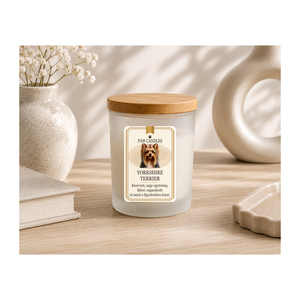 YORKSHIRE TERRIER - Kézműves szójaviasz illatgyertya - PAW CANDLES COLLECTION - Trópusi gyümölcs illattal - Meska.hu