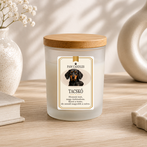 TACSKÓ - Kézműves szójaviasz illatgyertya - PAW CANDLES COLLECTION - Trópusi gyümölcs illattal - Meska.hu