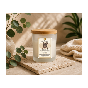 Kézműves szójaviasz illatgyertya - PAW CANDLES COLLECTION - AMERIKAI STAFFORDSHIRE TERRIER - Vanília illattal - otthon & életmód - gyertya, illat, aroma - mécses és mécsestartó - Meska.hu