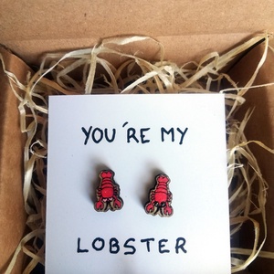 Lobster/homár fülbevaló (Jóbarátok meme) - ékszer - fülbevaló - pötty fülbevaló - Meska.hu