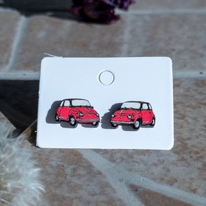 Fiat 500 autós fülbevaló - ékszer - fülbevaló - pötty fülbevaló - Meska.hu