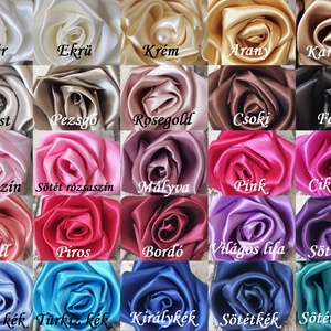 Bordó és krémszínű szaténrózsa csokor - esküvő - menyasszonyi- és dobócsokor - Meska.hu