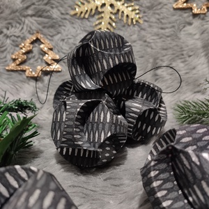 6 darabos gömb fekete, ezüst, szürke karácsonyfadísz szett CSG06017 - karácsony - karácsonyi lakásdekoráció - karácsonyfadíszek - Meska.hu