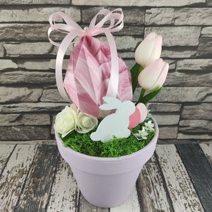 Húsvéti asztaldísz óriás pink papírtojással HUA001RSLI - Meska.hu