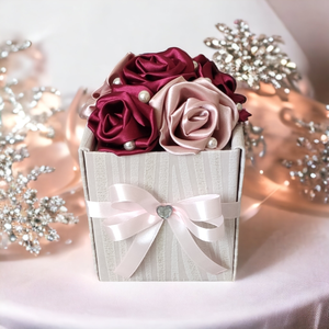 Rosegold - bordó rózsabox - otthon & életmód - dekoráció - virágdísz és tartó - virágbox, virágdoboz - Meska.hu