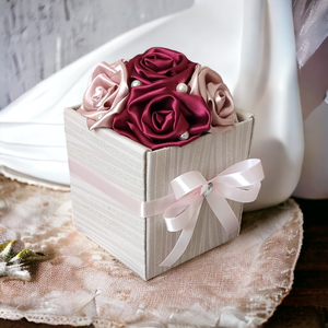 Rosegold - bordó rózsabox - otthon & életmód - dekoráció - virágdísz és tartó - virágbox, virágdoboz - Meska.hu