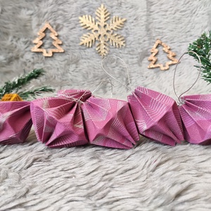 10 darabos magenta, ezüst mintás karácsonyfadísz szett LNTRS013 - karácsony - karácsonyi lakásdekoráció - karácsonyfadíszek - Meska.hu
