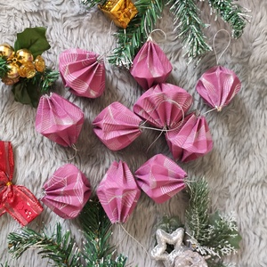 10 darabos magenta, ezüst mintás karácsonyfadísz szett LNTRS013 - karácsony - karácsonyi lakásdekoráció - karácsonyfadíszek - Meska.hu