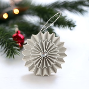 Ezüst rozetta virág formájú 2 darabos karácsonyfadísz szett ROZV2009 - karácsony - karácsonyi lakásdekoráció - karácsonyfadíszek - Meska.hu